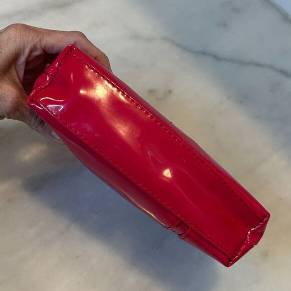 Yves Saint Laurent Purse Vibrant Red Patent Leather Clutch Cosmetic Bag NWT - Picture 9 of 15
